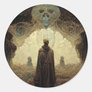 Adesivo Redondo O Fantasia Escura Entryway Sci-Fi