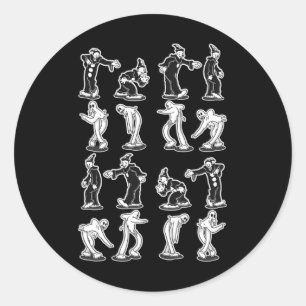 Adesivo Redondo O Fantasma Palhaço Spooky Dança de Dois Passos