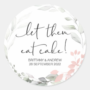 Adesivo Redondo O Favor Do Casamento De Bolo Que Eles Comam A Caix