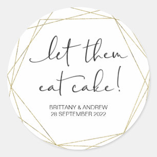 Adesivo Redondo O Favor Do Casamento De Bolo Que Eles Comam A Caix
