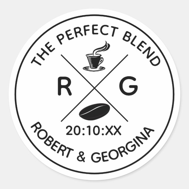 Adesivo Redondo O Favor Do Casamento De Whimsical Da Mistura Perfe (Frente)