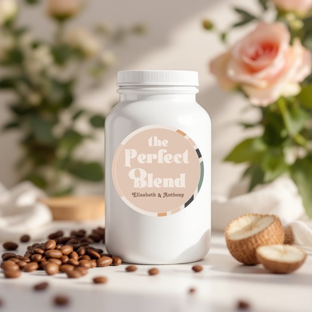 Adesivo Redondo O Favor Do Casamento Do Boho Round Da Mistura Perf (The Perfect Blend Boho Round Wedding Favor Classic Round Sticker)