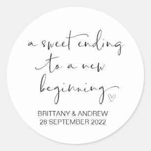 Adesivo Redondo O Favor do Casamento Trate Bag Jar Sweet Começando