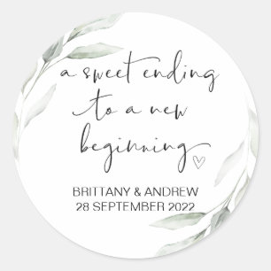 Adesivo Redondo O Favor do Casamento Trate Bag Jar Sweet Começando