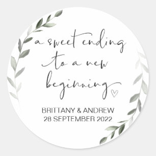 Adesivo Redondo O Favor do Casamento Trate Bag Jar Sweet Começando