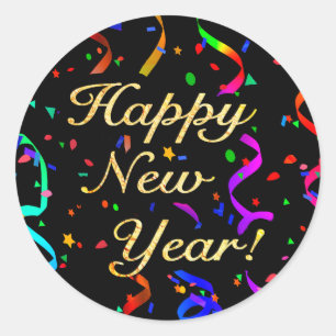 Adesivo Redondo O "feliz ano novo! "etiquetas