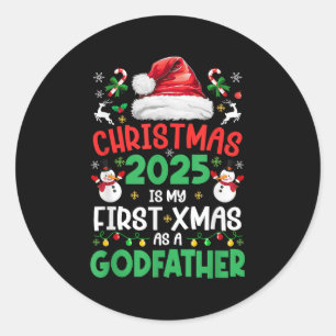 Adesivo Redondo O Feliz Natal De 2025 É O Meu Primeiro Natal Como