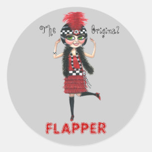 Adesivo Redondo O Flapper Original Roaring '20s Sticker Cute