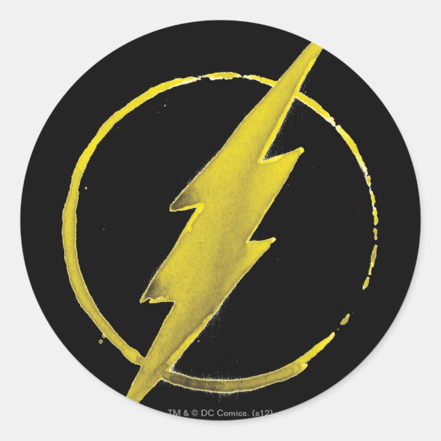 Adesivo Redondo O Flash | Emblema do tórax amarelo (Frente)