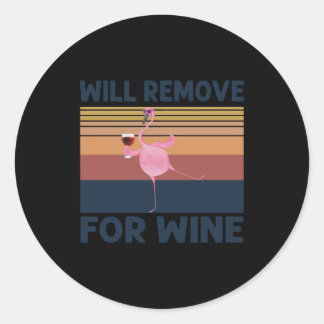 Adesivo Redondo O Funny Flamingo Vai Se Remover Para O Flamingo Da