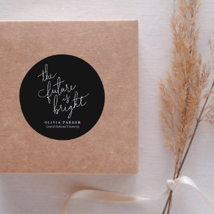 Adesivo Redondo O Futuro É A Graduação De Cotação Brilhante 