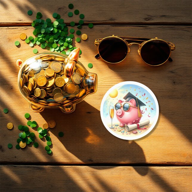 Adesivo Redondo O Futuro é Brilhante Formatura em Finanças (The Future is Bright Finance Graduation Classic Round Sticker)