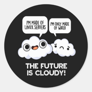 Adesivo Redondo O Futuro É Computador Climático Nublado Escuro BGa