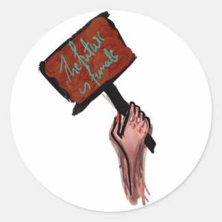 Adesivo Redondo O Futuro É Feminino