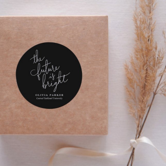 Adesivo Redondo O Futuro É Graduação De Citação Brilhante (Criador carregado)