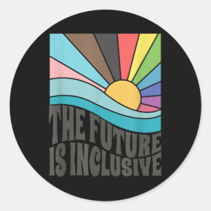 Adesivo Redondo O Futuro É Inclusivo Lgbt Direitos Gay Orgulho _1