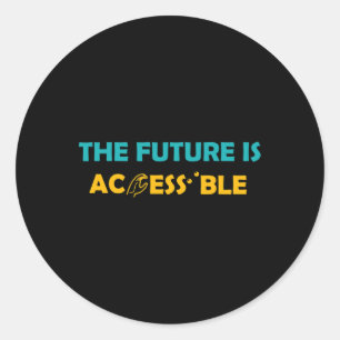 Adesivo Redondo O Futuro Está Acessível, Braille - Sinal Americano