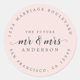 Adesivo Redondo O futuro Sr. Script Pastel - Endereço de Regresso 