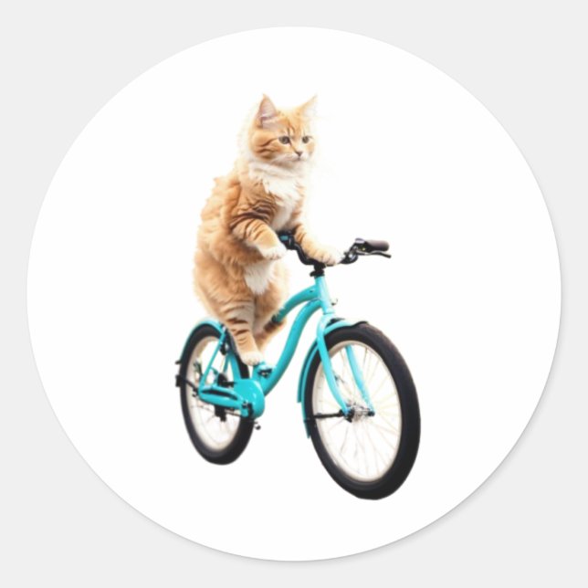 Adesivo Redondo O gato engraçado (Frente)