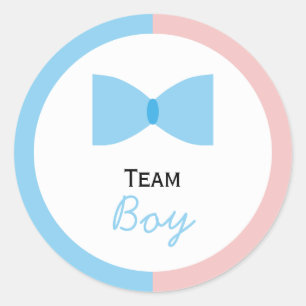 Adesivo Redondo O género cor-de-rosa azul do bloco da cor revela 