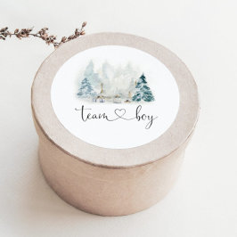 Adesivo Redondo O gênero da floresta de inverno revela autocolante