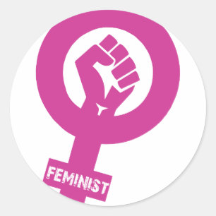 Adesivo Redondo O género feminista endireita o símbolo