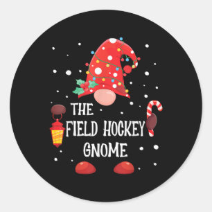 Adesivo Redondo O Gnome de Hóquei no Campo Correspondente ao Natal