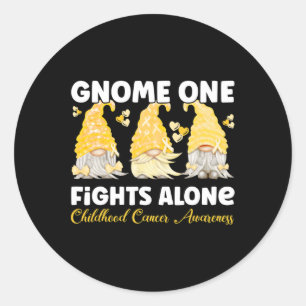 Adesivo Redondo O Gnome One luta sozinho com o conhecimento do Can