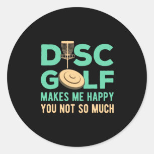 Adesivo Redondo O Golfe de Disco Me Torna Feliz