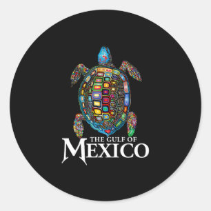 Adesivo Redondo O Golfo Do México Edm Música Rave Dança Tartaruga