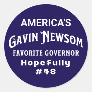 Adesivo Redondo O Governador Favorito dos Americanos   Gavin Newso