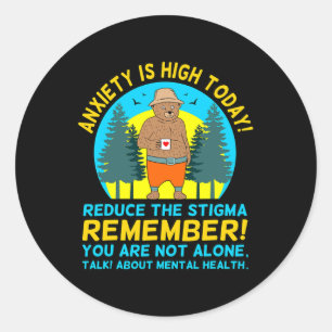 Adesivo Redondo O Gráfico do Stigma Mental Health Awarness Support