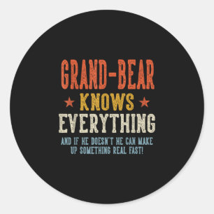 Adesivo Redondo O grand-bear sabe tudo dia dos pais retrô