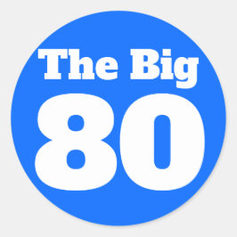 Adesivo Redondo O Grande Aniversário Azul 80