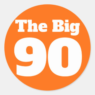 Adesivo Redondo O Grande Aniversário de 90 Laranja