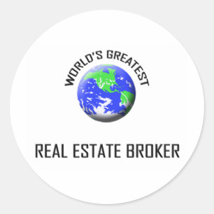 Adesivo Redondo O grande corretor imobiliário do mundo