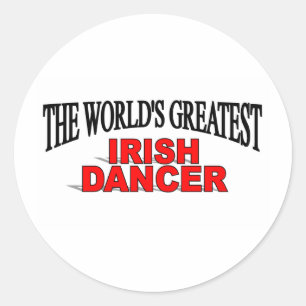 Adesivo Redondo O grande dançarino irlandês do mundo