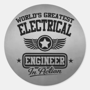 Adesivo Redondo O grande engenheiro electrotécnico do mundo na