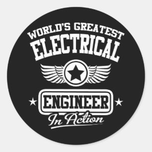 Adesivo Redondo O grande engenheiro electrotécnico do mundo na