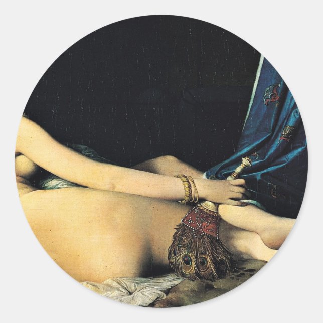 Adesivo Redondo O Grande Odalisque, Français La Grande Odalisque (Frente)