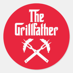 Adesivo Redondo O Grilldad Com Cães Quentes