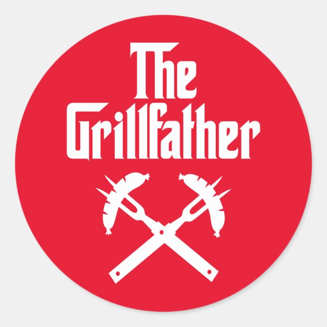 Adesivo Redondo O Grilldad Com Cães Quentes (Frente)