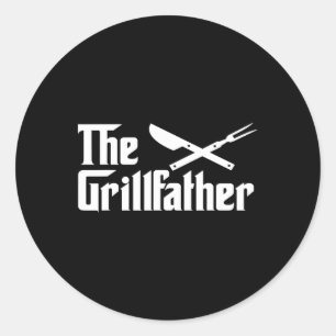 Adesivo Redondo O Grillfather Churrasco E Defumador Para Homens En
