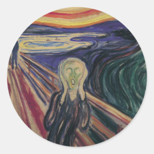 Adesivo Redondo O Gritar de Edvard Munch, expressionismo venenoso