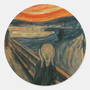 Adesivo Redondo O gritar - Edvard Munch. Arte finala da pintura