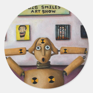 Adesivo Redondo O gritar na mostra de arte grande dos sorrisos