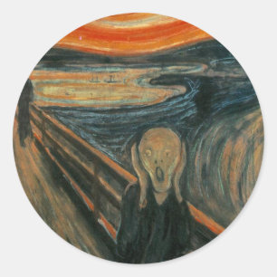 Adesivo Redondo O Grito de Edvard Munch
