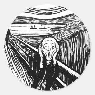 Adesivo Redondo O Grito de Edvard Munch