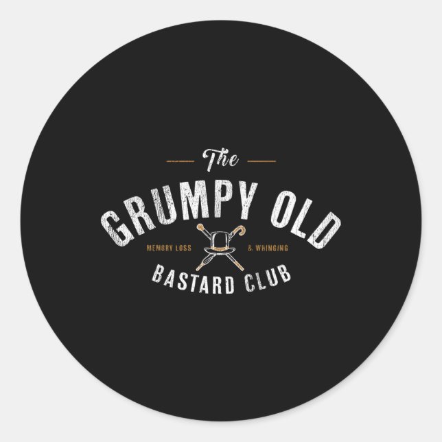 Adesivo Redondo O Grumpy Old Bastard Club (Frente)