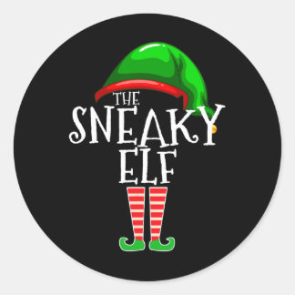 Adesivo Redondo O Grupo Elf Sneaky Correspondendo ao Natal da Famí